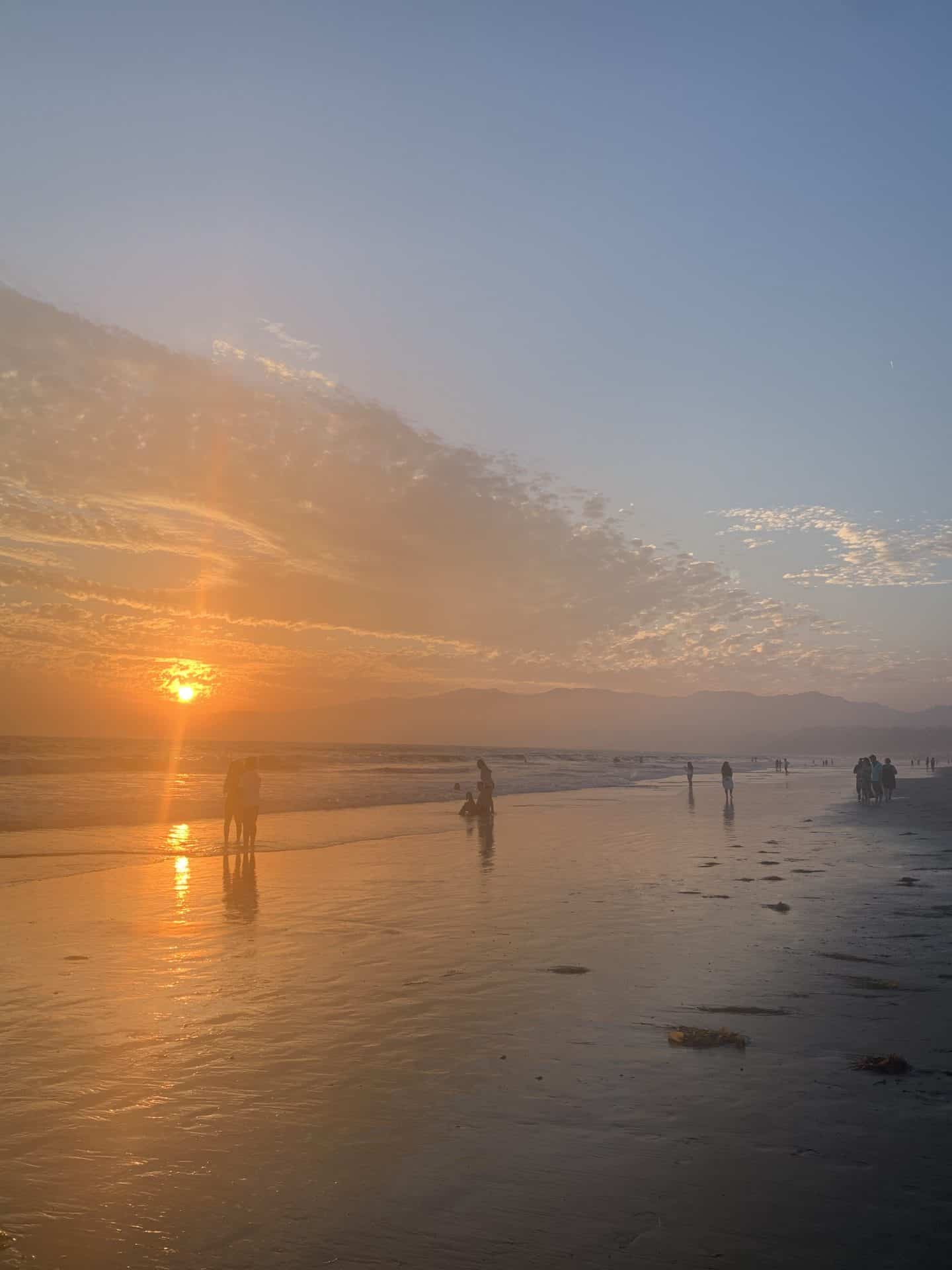 Sunset at Santa Monica beach