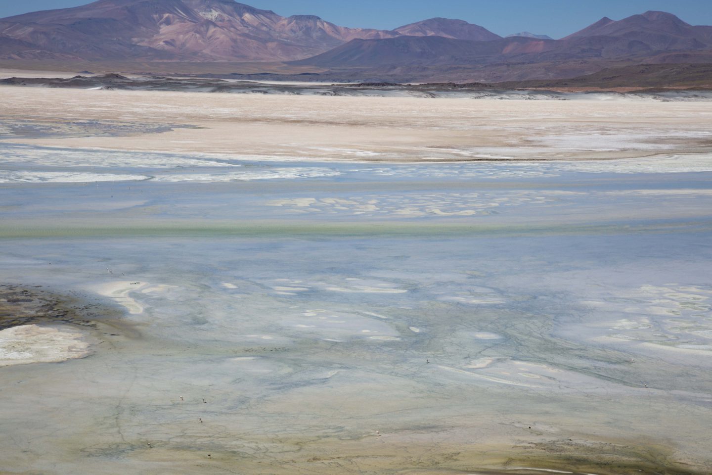 A closeup of a colorful landscape in the Atacama Desert, Chile