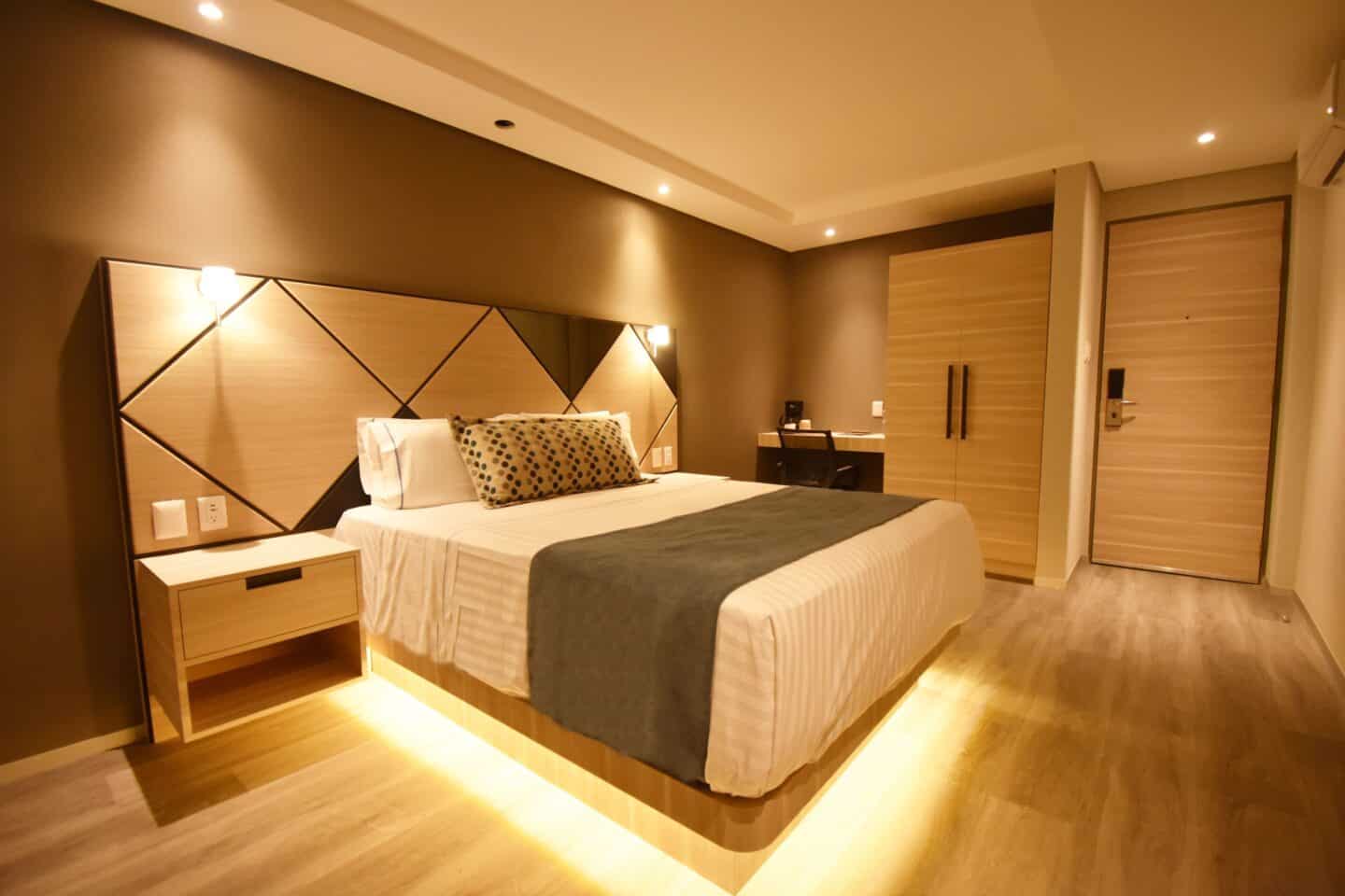 A bedroom at Kali Centro Hotel in Mexico City.